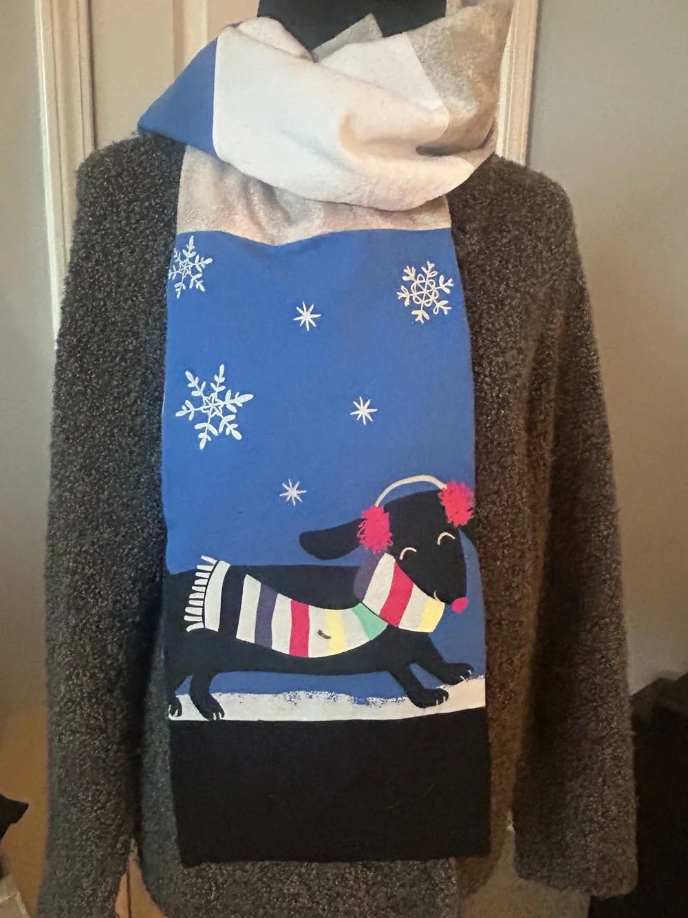 Doxie theme flannel scarf dachshund